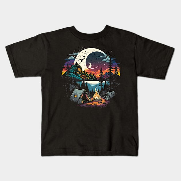 King Moon Kids T-Shirt by vamarik